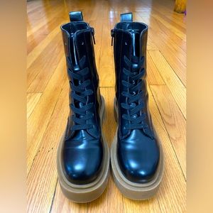 H&M Black combat boots, lug sole, size 6. some scuffing on soles, see pics.